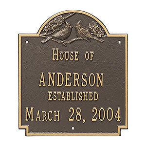 Date Established Family Personalized Aluminum House Plaque - Black/Gold - #1354D