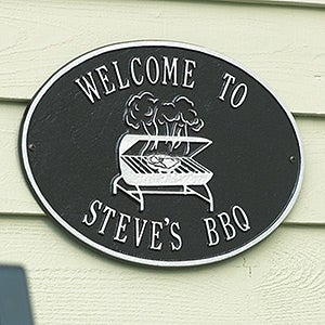 Party Time Personalized Aluminum Deck Plaque - Grill