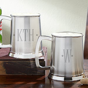 Engraved Monogram Personalized Tankard