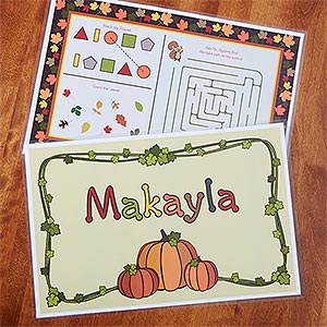 Fun For Fall! Personalized Activity Placemat
