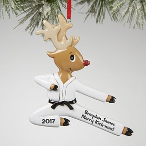 Merry Kick-Mas!© Karate Personalized Ornament