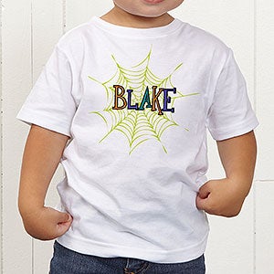Personalized Halloween Toddler T-Shirt For Boys - Spider Webs - Toddler 2T - Royal Blue