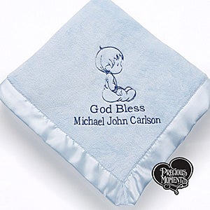 Precious Moments® Personalized Embroidered Blanket- Baby Blue