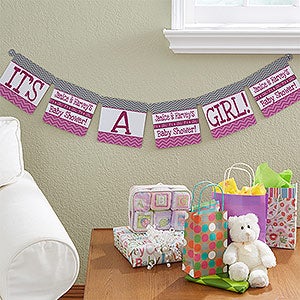 Chevron Baby Shower Personalized Paper Banner