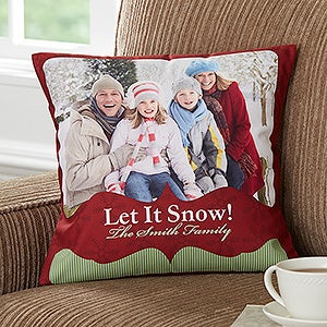 Classic Holiday Personalized 14 Photo Throw Pillow