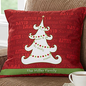 Christmas Tree Personalized 18 Throw Pillow