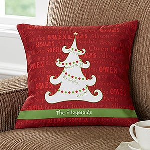 Christmas Tree Personalized 14 Throw Pillow