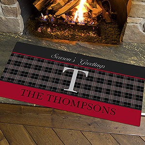 Northwoods Plaid Personalized Oversized Doormat- 24x48