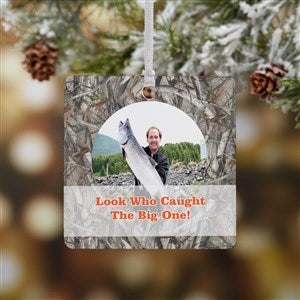 Camouflage Photo Personalized Ornament - 1 Sided Metal