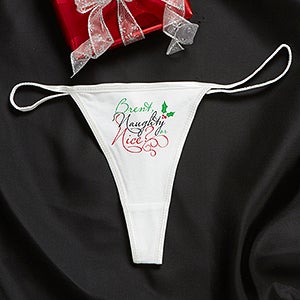 Naughty or Nice Personalized Holiday Thong