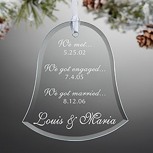 Special Dates Couple Engraved Bell Ornament