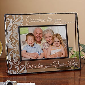 Grandmas Like You...Personalized Fleurished Glass Frame