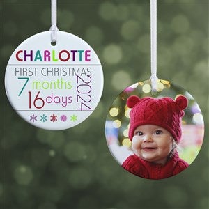 Personalized Baby's First Christmas Ornaments - Baby's Age - 2-Sided
