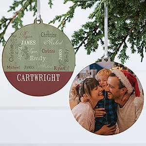 Our Loving Family Personalized Wood Photo Ornament