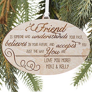 Forever Friend Whitewash Wood Ornament