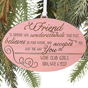 Forever Friend Pink Wood Ornament