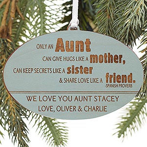 Special Aunt Blue Wood Ornament