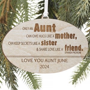 Special Aunt Personalized Ornament- Whitewash - #13878-W