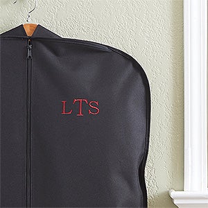 Embroidered Black Garment Bag- Raised Monogram
