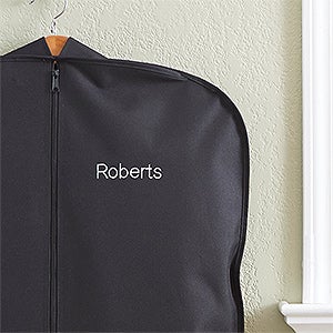 Embroidered Black Garment Bag- Name