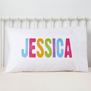 All Mine! Brights Personalized Pillowcase