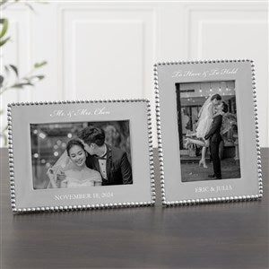 Mariposa® String of Pearls Personalized Wedding Photo Frame- 4x6
