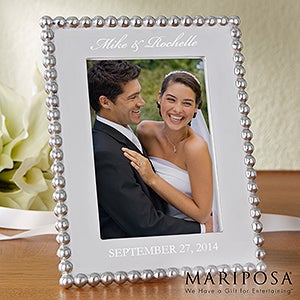 Mariposa® String of Pearls Personalized Wedding Photo Frame