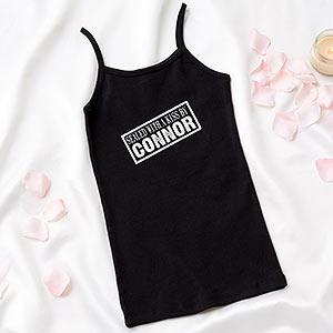 Sealed With A Kiss Personalized Ladies Black Camisole