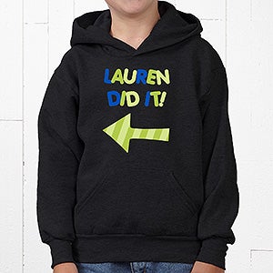 Personalized Kids Sweatshirts - They Did It - Youth Large (12/14) - Black