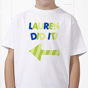 Personalized T-Shirt for Kids - They Did It - Youth X-Small (2-4) - Black