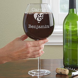 Couple In Love Personalized Whole Bottle Oversized Wine Glass