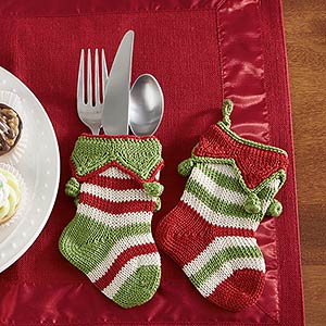 Seasonal Stripes Mini Knit Stockings Set of 2