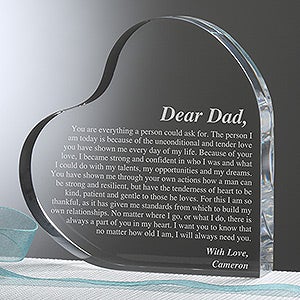 Personalized Heart Keepsake Gift for Fathers - Letter To Dad - #14066