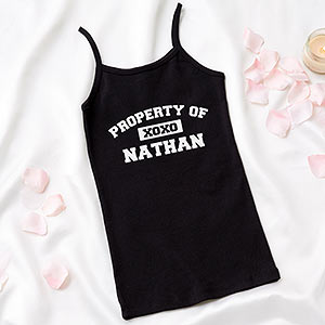 Property Of Personalized Ladies Black Camisole
