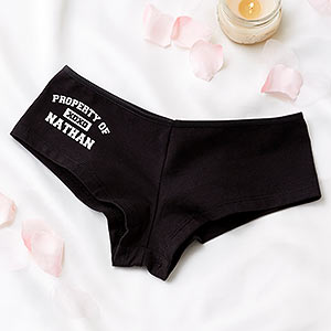 Property Of Personalized Ladies Black Shorties