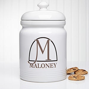 Monogram Elegance Personalized Cookie Jar