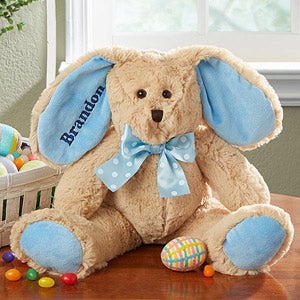 Some-Bunny Special Embroidered Plush Bunny- Blue
