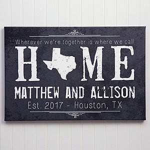 State of Love Personalized Canvas Print - 24 x 36