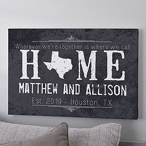 State of Love 20x80 Personalized Canvas Print