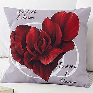 Blooming Heart Personalized 18 Throw Pillow