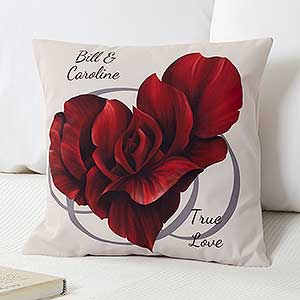 Blooming Heart Personalized 14 Throw Pillow