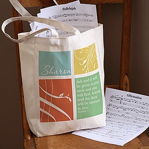 Inspirational Faith Personalized Petite Tote Bag