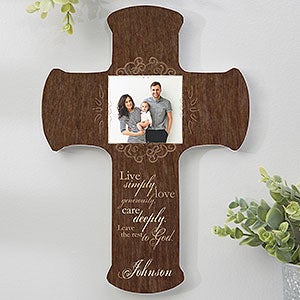 Family Blessings Personalized Photo Cross - 8x12