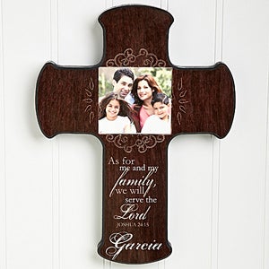 Family Blessings Personalized Photo Cross
