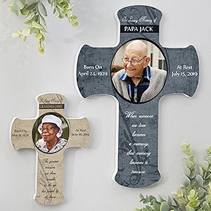 Personalized Memorial Photo Wall Cross - Forever In Our Hearts - 14168