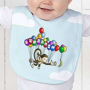 Floating Zoo Personalized Baby Bib