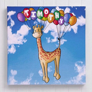 Floating Zoo Personalized Canvas Print- 16 x 16