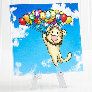 Floating Zoo Personalized Canvas Print -8x8