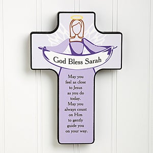 Angel Blessings Personalized Wall Cross