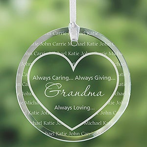 Grandma's Sweethearts Personalized Suncatcher